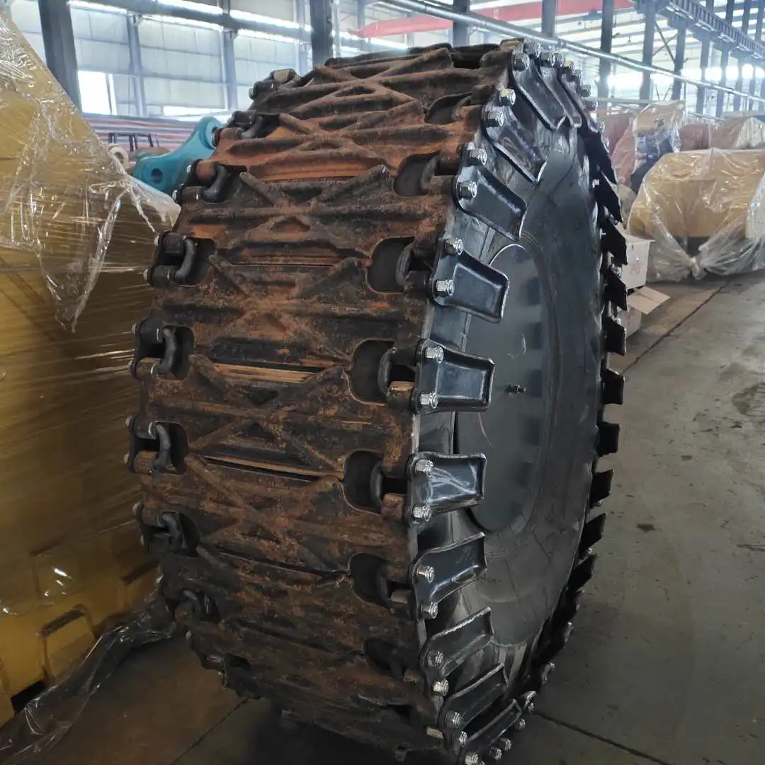 How to put tire chains on a loader?